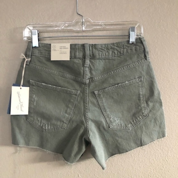 Universal Thread High Rise Vintage Midi Distress Stretch Raw Hem Shorts Sz 2/26 - Picture 2 of 12